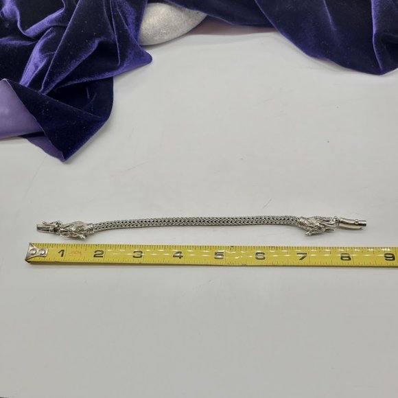 NEW Double Dragon Silver Filigree Weave Bracelet Hardy Style Goth Fantasy Magic - Picture 11 of 12